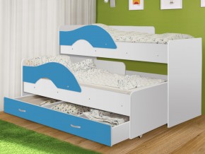 Кровать выкатная Радуга с ящиком 80х160 белая-голубой в Алапаевске - alapaevsk.magazinmebel.ru | фото - изображение 1