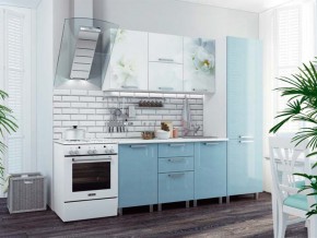 Кухня 2100 Бьянка голубые блестки в Алапаевске - alapaevsk.magazinmebel.ru | фото - изображение 1