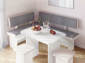 Кухонный уголок Парма Белый, ткань серая в Алапаевске - alapaevsk.magazinmebel.ru | фото - изображение 3