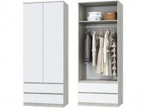 Шкаф для одежды 2х дверный с ящиками Лори дуб серый, белый в Алапаевске - alapaevsk.magazinmebel.ru | фото