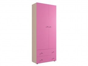 Шкаф ДМ 800 с 2 ящиками дуб млечный-розовый в Алапаевске - alapaevsk.magazinmebel.ru | фото - изображение 1