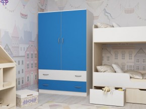 Шкаф двухстворчатый белый-голубой в Алапаевске - alapaevsk.magazinmebel.ru | фото