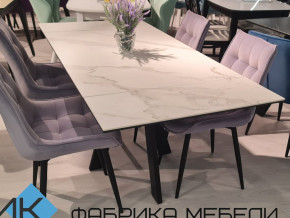Стол SKM 120 керамика белый мрамор/подстолье черное в Алапаевске - alapaevsk.magazinmebel.ru | фото - изображение 2